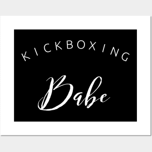 Kickboxing babe white fashion text female fighter design for women kickboxers Posters and Art